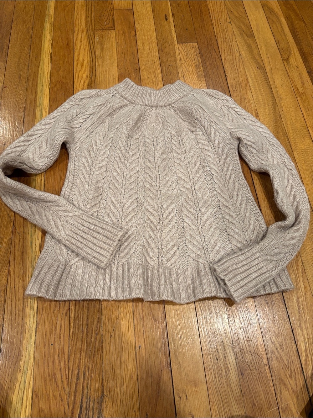 Tuckernuck ecru royal Beige Cable Crewneck Sweater